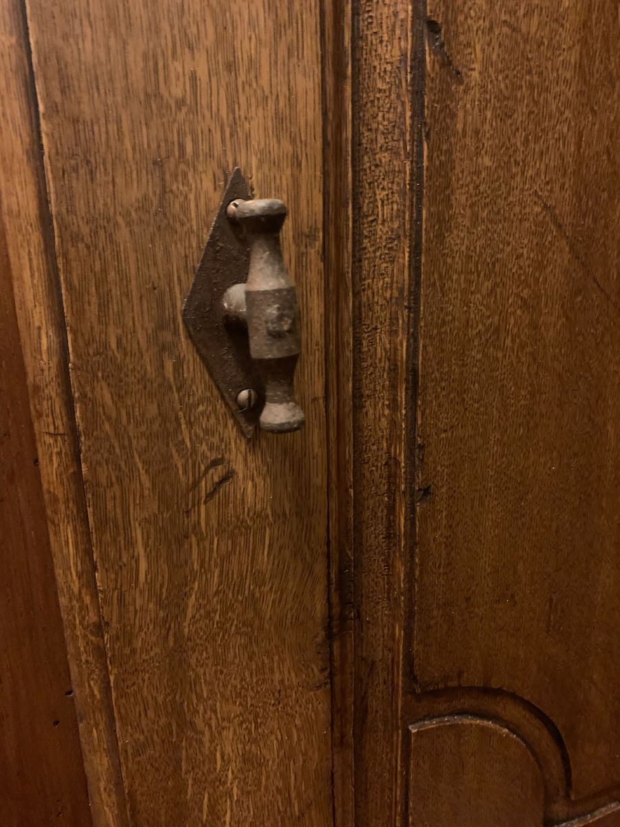 N. 2 porte in rovere, con telaio, epoca '700, provenienza Italia centrale, luce cm L 83 x H 206-photo-5
