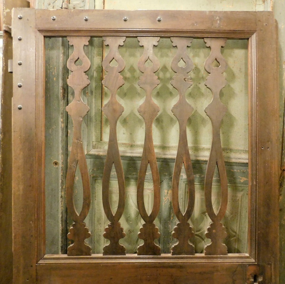 Porta a un battente in legno di noce, epoca '800, provenienza Torino-photo-4