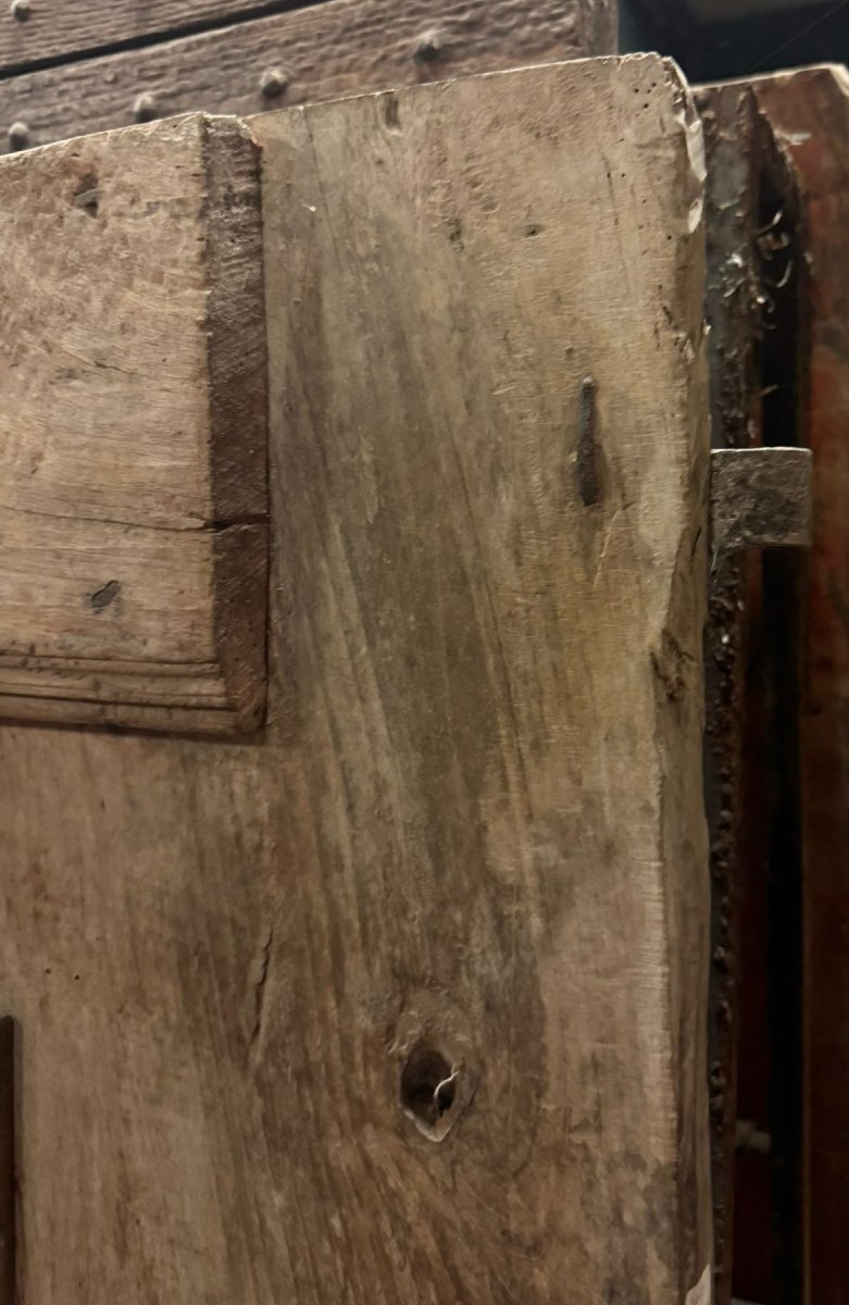 Antica porta rustica in legno di noce, epoca '800-photo-4