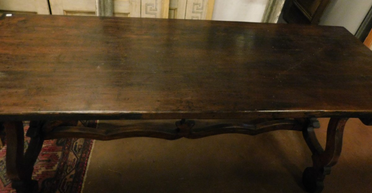 Tavolo in rovere e noce, epoca '800, provenienza Spagna-photo-2