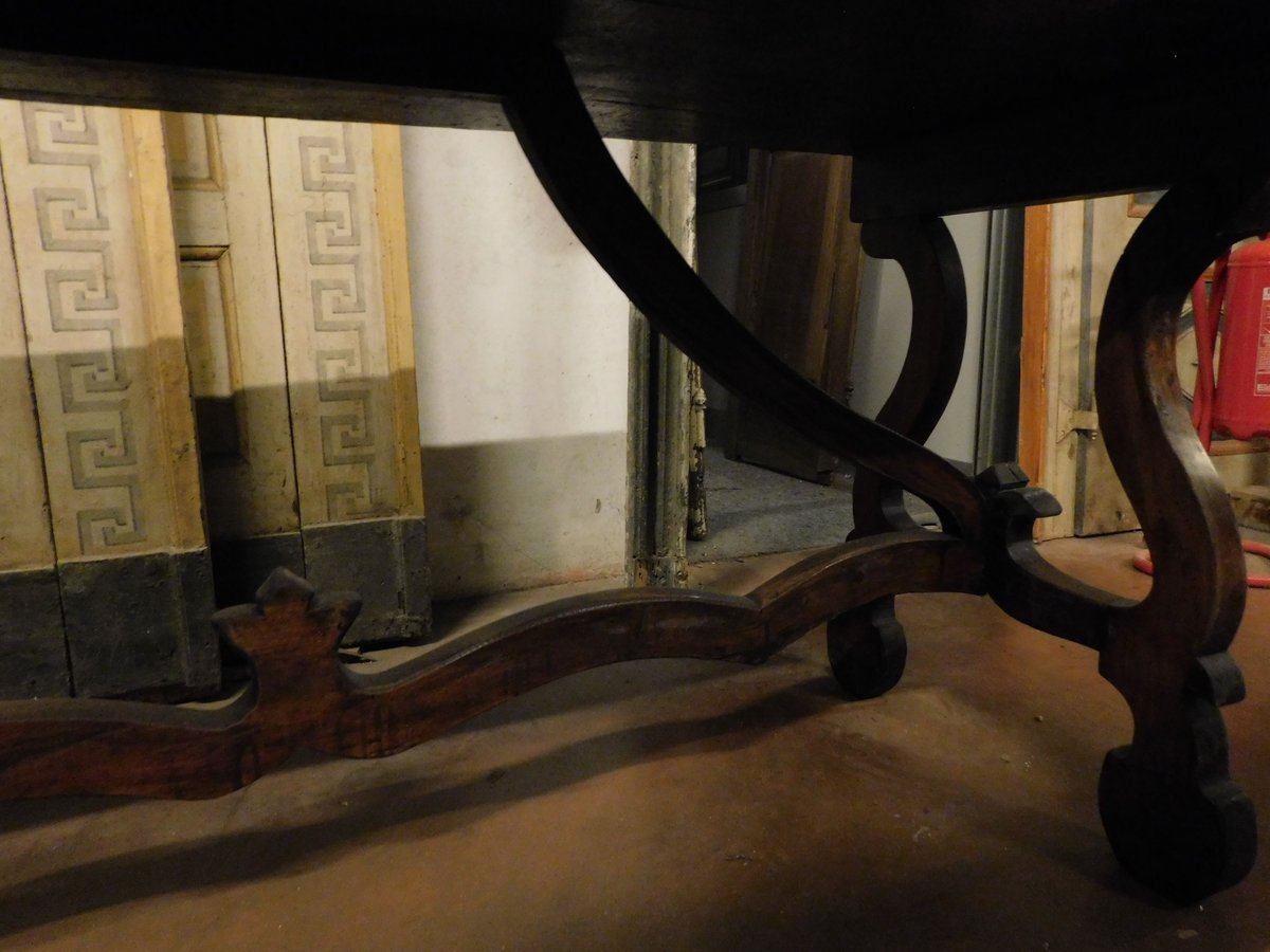 Tavolo in rovere e noce, epoca '800, provenienza Spagna-photo-3