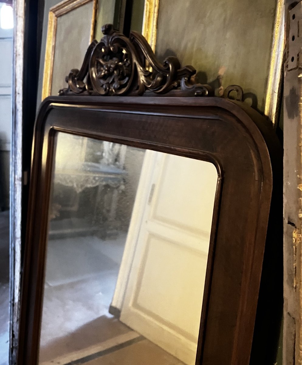 Specchiera semplice in legno con cimasa, epoca '800-photo-2