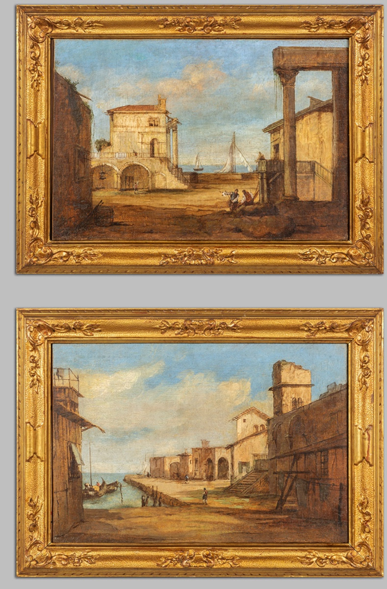 COPPIA DI DIPINTI LAGUNA DI VENEZIA