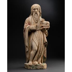 Saint John The Baptist In Limestone - Burgundy, 15th Century