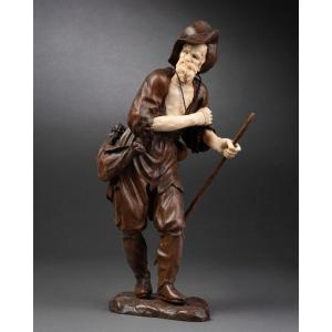 Follower Of Simon Troger, Beggar, Germany, 18th Century 