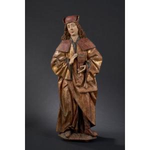 Saint Guy, Polychromed And Gilded Limewood, South Swabia - Circa 1500-1510