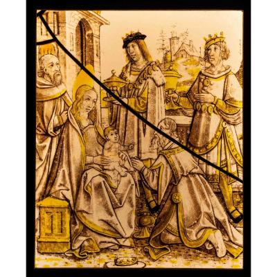 Gothic Stained Glass: The Adoration Of The Magi, France, V. 1500
