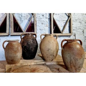 4 Borne Stoneware Jars