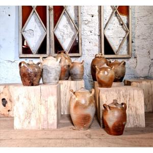 Lot Of 9 Borne Stoneware Jars