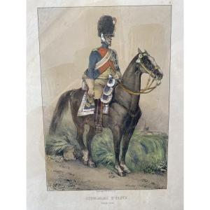 Engraving Of A Mounted Policeman By Charlet