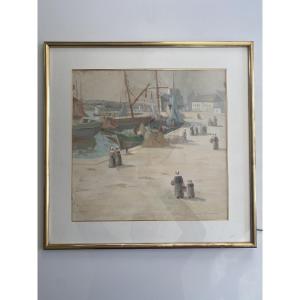 Gouache Dumoulin Concarneau 1919