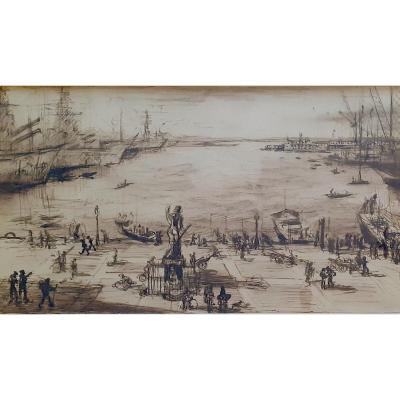 Military Port Of Toulon The Arsenal Before The Scuttling Activi Around The Statue Of Cuverville