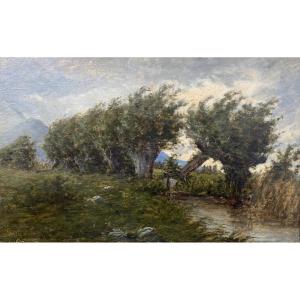Landscape Of Dauphiné, Isère, André Albertin, Grenoble Trees In The Wind,