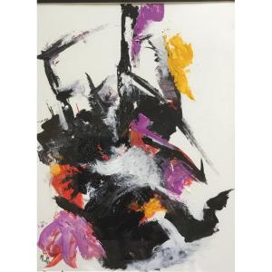 Oil On Paper - Jean Miotte - 23x31cm