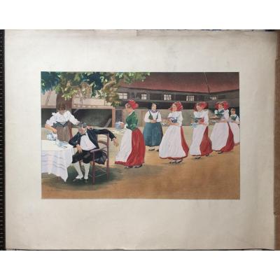 Charles Spindler Alsatian-great-stencil-signed