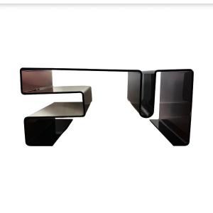 Smoked Acrylic Coffee Table In The Style Of Michel Dumas, France, 1970s