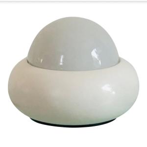 White Ufo Lamp Model C359 By Luci Illuminazione, Italy 1970s