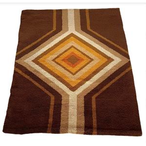 Wool Rug, Grafik 100 Series, By S. Doege For Cronwell Workshop, Germany, 1970s