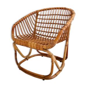 Rattan Armchair By Tito Agnoli For Pierantonio Bonacina, Italy 1958