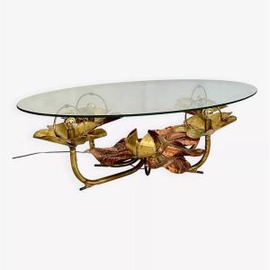 Sculptural Illuminated Coffee Table By Henri Fernandez For Maison Honoré Paris, France 70's