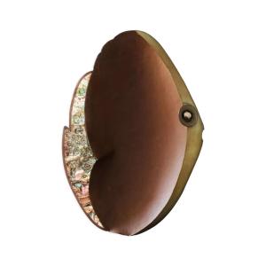 Copper And Mother-of-pearl "poisson" Bowl By G. Espinosa, Mexico 60's.