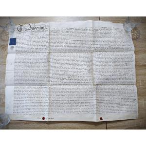 Rare 19th Century Vellum Indenture Document, Beautiful Hand Writing, England