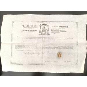  Reliquary 1st Class Relic St. Julian St. Petronilla St J. F. Regis + Document Coa