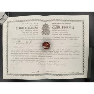 Silver Reliquary 1st Class Relic St. Praxedes + Document Coa