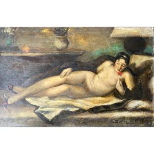 Henry Déziré - Female Nude With A Rose.