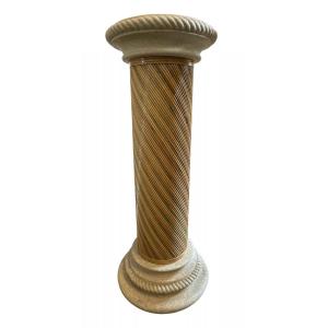 Airlock - Column In Rattan And Reconstituted Stone.