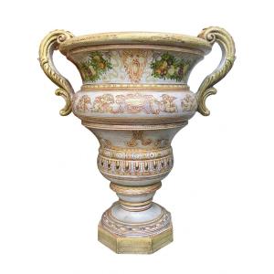 Italian Earthenware Vase, H.79.5 Cm.
