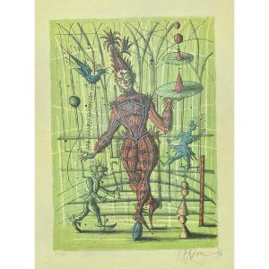 Jean Carzou - Lithograph - Les Saltimbanques.