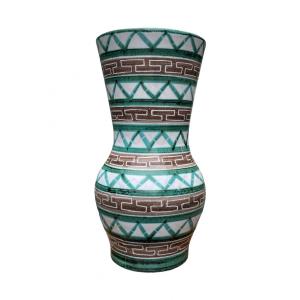 Robert Picault - Baluster Vase With Long Flared Neck - H.30 Cm.