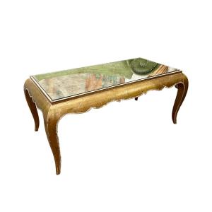 Elegant Art Deco Mirrored Coffee Table. 