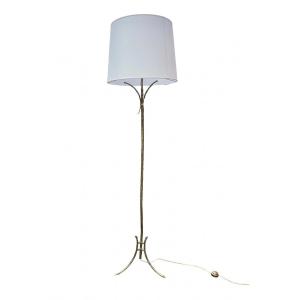 Maison Bagues - Important Bamboo Floor Lamp In Brass - H: 182 Cm. 
