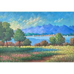 M. Zissfer (20th Century) - Lake Landscape / Lake Geneva.