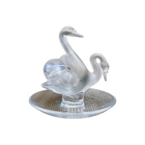 Lalique France, Baguier Cygnes En Cristal, Très Bon état. 
