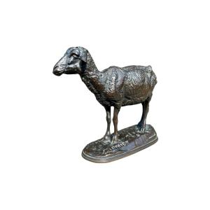 Emmanuel Frémiet - Bronze The Sheep - Width. 19.5 Cm.