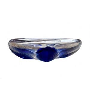 Lalique France - Ashtray Model "cap Ferrart" In Crystal - Diam.: 18 Cm. 