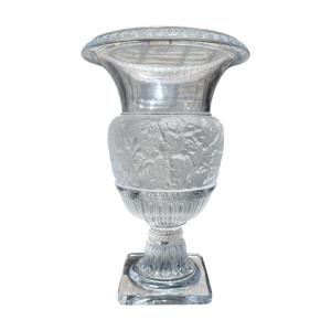 Lalique France - “versailles” Model Vase - Perfect Condition - Height: 35 Cm. 
