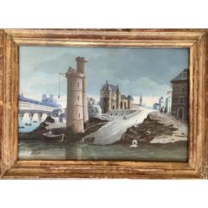 Gouache Representing The Nesle Tower