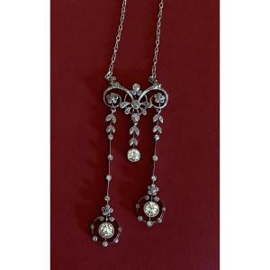 Platinum And Diamond Casual Necklace, Circa 1910
