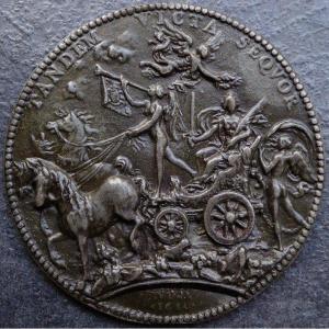 The Triumph Of France - Pewter Plaquette After Jean Warin 1630