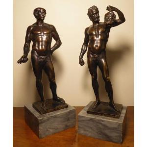 Pair Of Bronzes, Late 17th - Early 18th Century, After Duquesnoy And l'Antique
