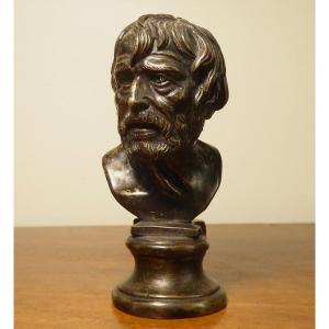 Bronze Bust Of Seneca, Italy, 19th Century
