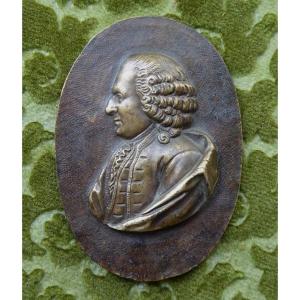 Bronze Plaquette From The Mid-18th Century - Gentleman's Profile