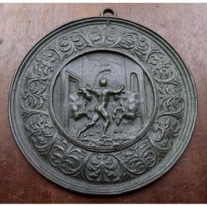 Hercules And The Bulls Of Geryon - Bronze Plaquette After Moderno