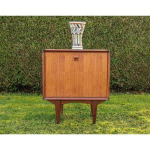 Vintage Scandinavian Design Teak Bar Cabinet