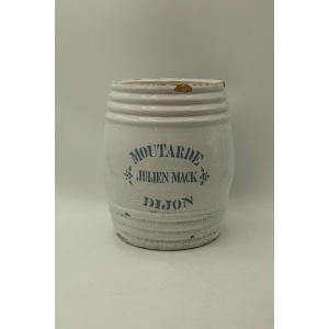 Vintage Julien Mack Dijon Olive And Mustard Pot, Advertising Countertop