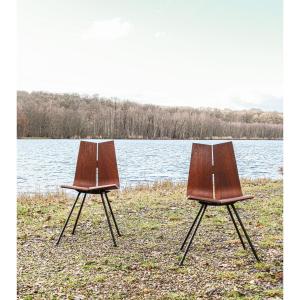 Pair Of Vintage Hans Bellmann 1000 Series Designer Chairs 